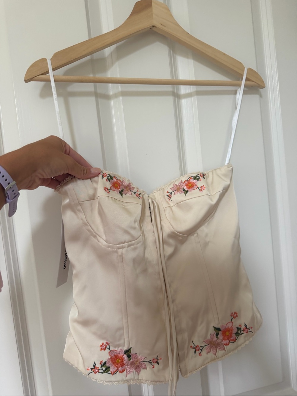 Princess Polly Jazzy Strapless Corset Top Floral Embroidered SIZE 4
